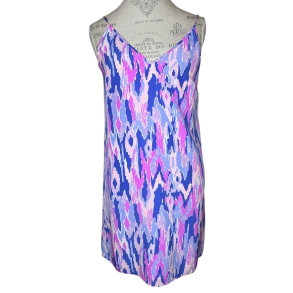 Lilly Pulitzer Lela Silk Slip Dress Size M Amethyst One Too Many - Picture 1 of 8